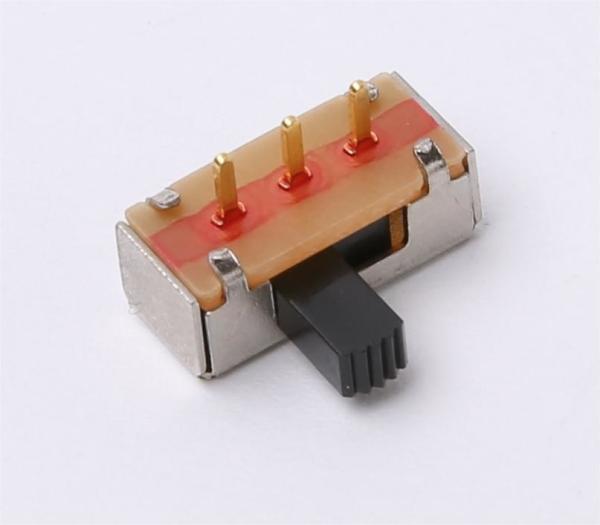 Cheap 1 Pole 2 Position SPDT Slide Switch SPCC Material With Zinc Plating SK12F01 for sale
