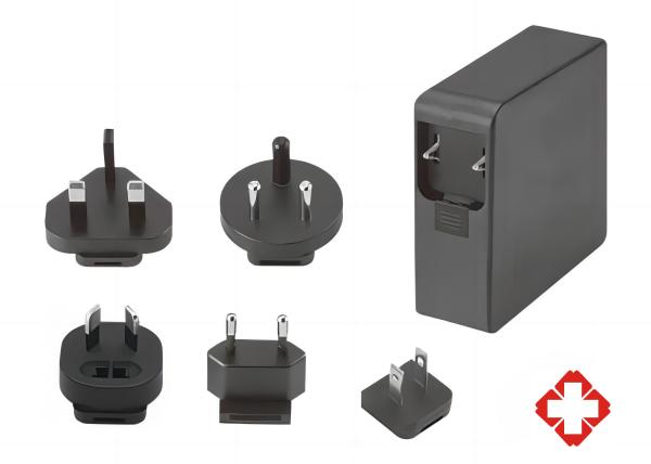 Cheap Universal Input 48~65W GaN Medical AC Adapter 2 x MOPP IEC/EN60601-1 Compliance for sale