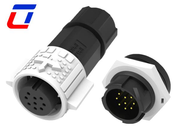 Cheap IP67 Plug Socket 9 Pin Data Connector Waterproof M19 With Push Locking for sale