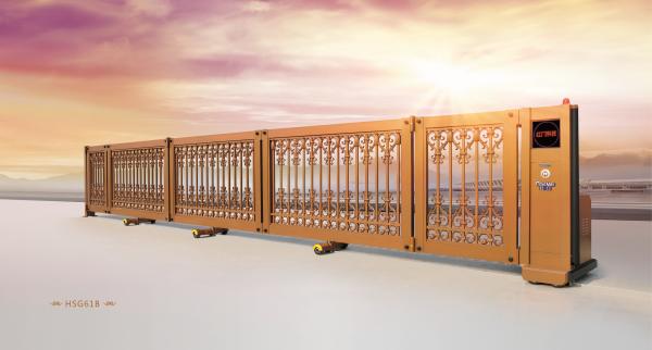 Cheap Trackless Aluminium Alloy Telescopic Sliding Gate With EMO Button for sale