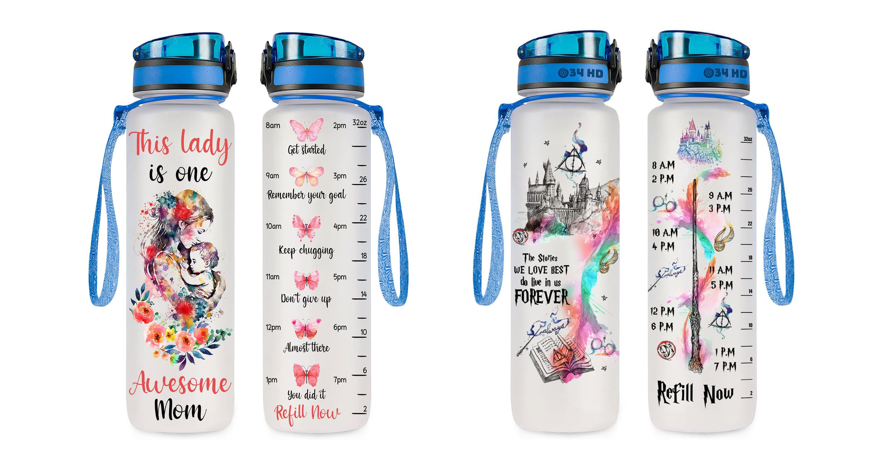 Clear Plastic Water Bottle 32oz With Time Scale Tritan Water Bottle