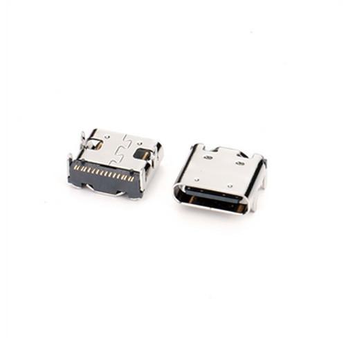 Cheap USB3.1 16 pin Type-C DIP Flat Edge 20V 5A Micro USB Connectors Female Port Jack Tail Plug Socket Electric Terminals for sale