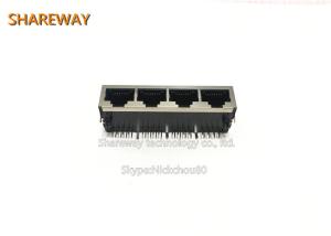 China Multiple Ports Metal Shielded RJ45 Connectors J0N-0012NL THT Mount on sale