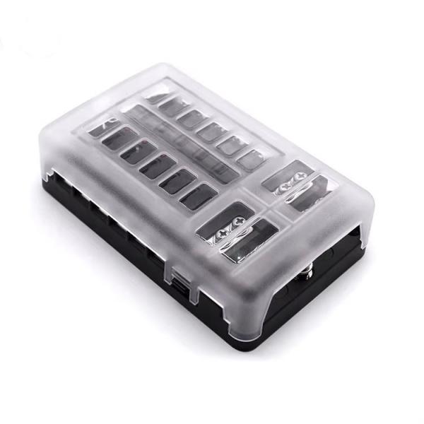 Cheap 32V DC 6 12 Circuit Way Multi-Way Negative Bar Auto Standard Blade Fuse Box Holder Block With LED For Car Automotive for sale