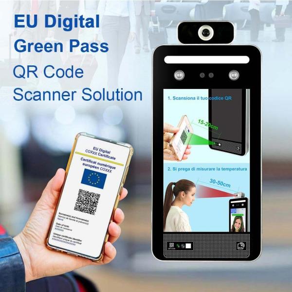 Cheap USB RS485 Face Recognition Temperature Scanner EU QR Scanner for sale