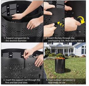 Adjustable High Density Polyethylene Plastic Geobin Compost Bin For Garden