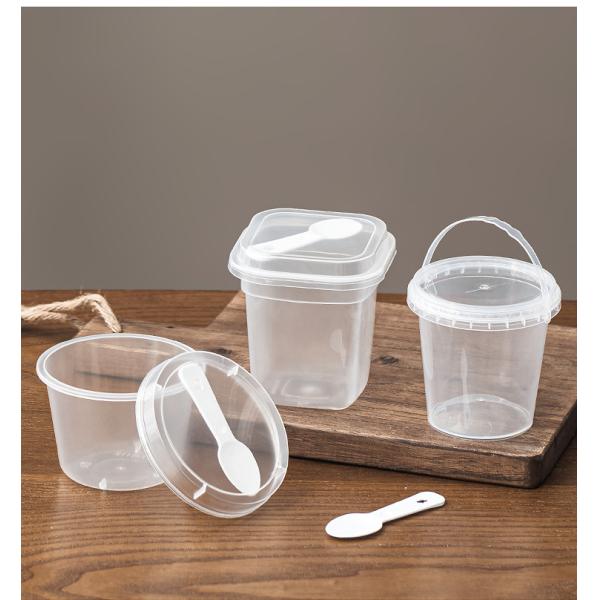 PS Material Plastic Cup with High Transparency and Good Hardness for Displaying Yogurt/Ice Cream