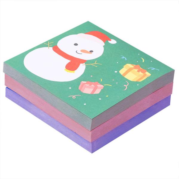 Cheap Self Adhesive Christmas Sticky Note Pads Memo Notebook 8cm X 8cm for sale