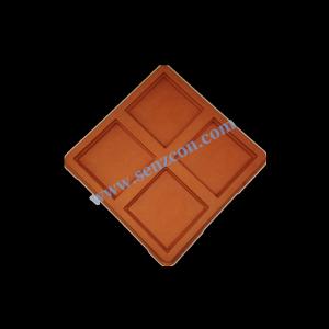 China Customized by the factory, the high-end food packaging features an orange pulp molded base with embossing and debossing. It is environmentally friendly, biodegradable and of food grade. on sale