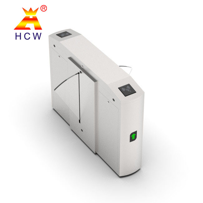 Retractable Flap Barrier Turnstile Gate RS232 With Plexiglass Door Wings