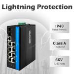 8 port industrial ethernet switch layer 2 managed switch DC12/24/48V Dual power