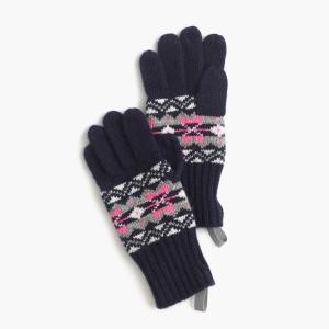 China Customized Winter Knitted Gloves With Fingers / Fair Isle Jacquard Pattern on sale
