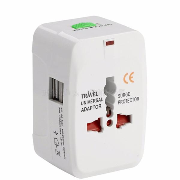 Cheap 2 USB Global Travel Adapter , Multi Function 931L 250V Smart Socket Adapter Plug for sale