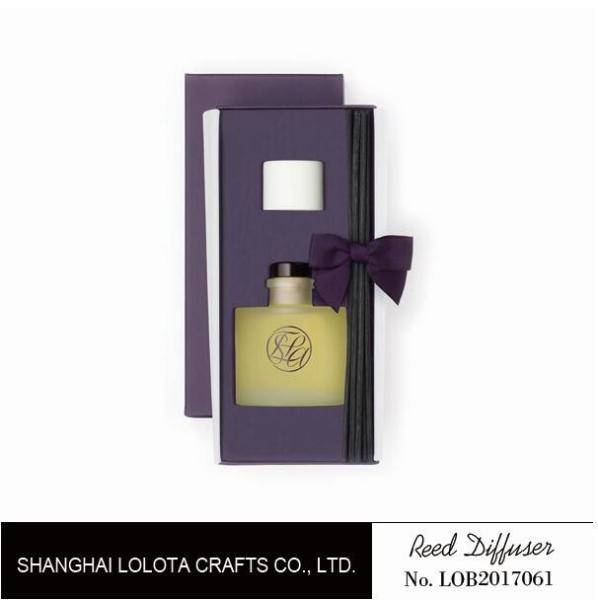 Cheap Frosted Bottle Room Fragrance Reed Diffusers , Ribbon Non Toxic Reed Diffusers for sale