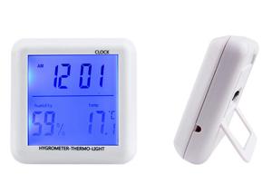 Best 2017 NewDigital Luminous Electronic Thermo-hygrometer Thermometer Temperature Humidity Tester with LCD Backlight &amp; Clock wholesale