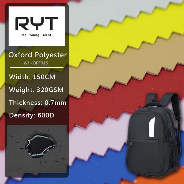 Cheap 600 Denier Oxford Polyester Fabric PU Coated Fully Waterproof for sale