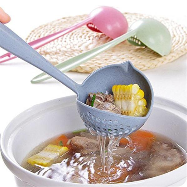 Cheap 2 In 1 Long Handle Soup Spoon Sustainable Plastic for sale