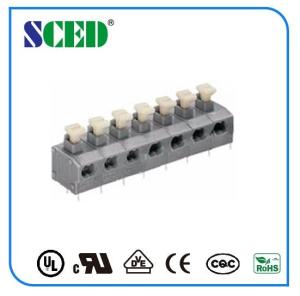 China 7.62mm Center Spacing Screwless Terminal Block Grey Spring Brass on sale