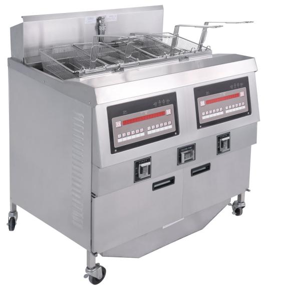 Cheap Digital Computer Panel Two Pots Four Baskets Automatic Deep Fryer Machine GAS Open Deep Fryer for sale