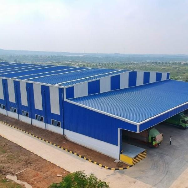 Cheap Wide Span H Beam Steel Structure Warehouse Prefab Fireproof With Sandwich Panel for sale