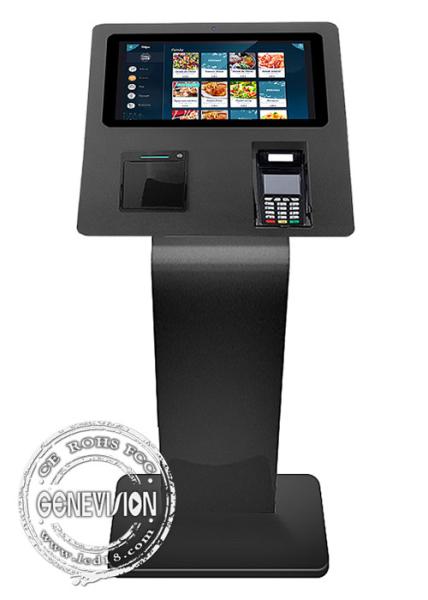 Cheap POS Credit Card Reader Receipt Printer 15.6 Inch Self Service Kiosk With Camera for sale