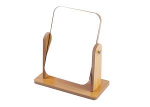 Best Rotatable Rectangular Cosmetic Table Mirror Beech Wooden Desktop Mirror 9 X 24cm wholesale