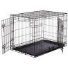Pet cage and pet house dog kennels with tray folding metal dog cage for sale