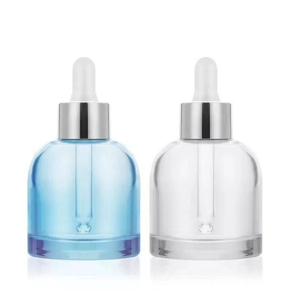 Cheap 0.25ml/T Round Water Dropper Bottle Transparent 30ml Cosmetic Jars for sale