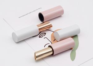 China Pink Slim Empty Lipstick Container Tube Cylinder White Aluminum on sale