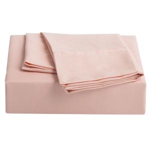 Light Pink 3 Piece Bedding Set Light Weighted Machine Washing With Cold Water