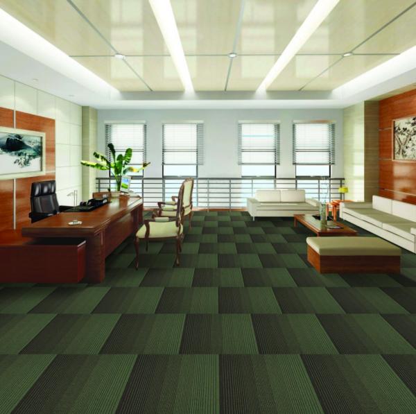 Eco - Friendly Industrial Grade Carpet Squares PP Carpet Tile With PVC Backing