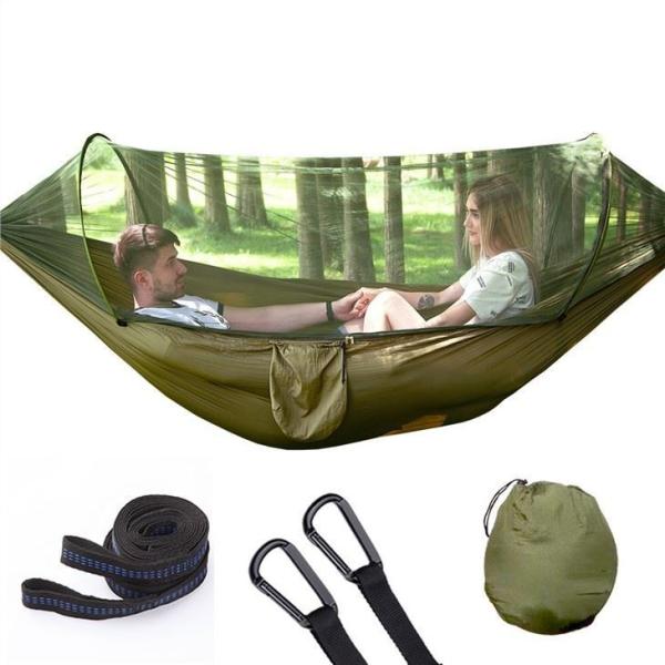 Cheap Camping Hammock with Mosquito Net, Hammocks with 13ft Tree Straps Carabiners, Automatic Quick Open Outdoor for sale