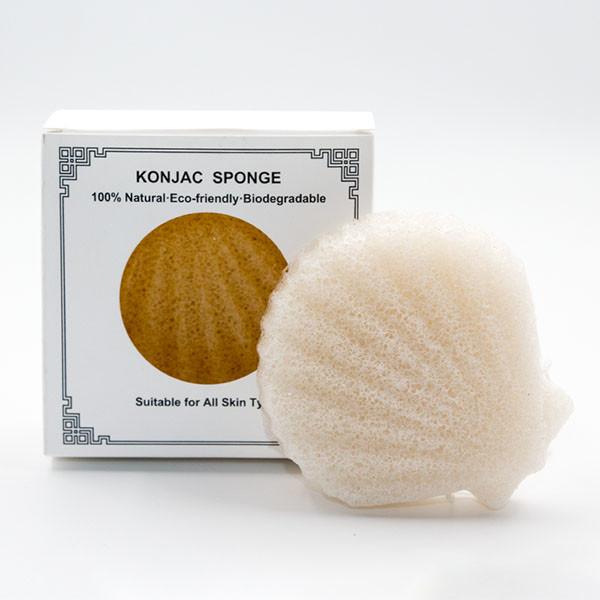 Cheap 70*70*38mm Eco Friendly Shell Shaped Sponge Konjac Soft Facial Cleansing Sponge for sale