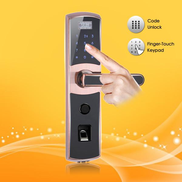 Cheap High Quality Fingerprint Digital Password Door Lock with Emergency Power Interface for sale