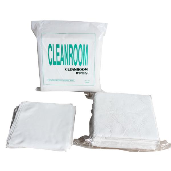 Cheap Lint Free 100% Polyester Double Knit Cleanroom Wipers 23*23 Cm Laser Sealed Waterproof for sale