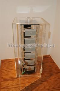 China Rotating Jewelry Acrylic Display Case , Plexiglass Lucite Acrylic Tower Showcase on sale