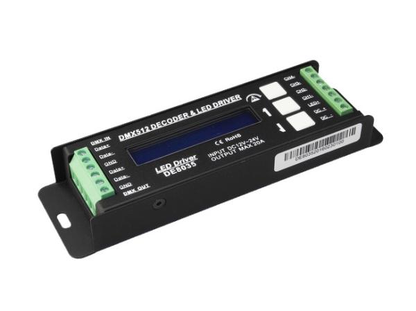 Cheap 5000HZ DC12V - 24V DMX LED Controller , 4 Channel Decoder For RGBW LED Strip for sale