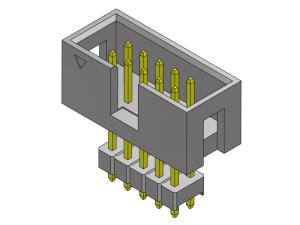 2.54mm Box Header Connector Dual Row Elevated Stright Dip Type 2*3-2*32Pin 3AMP