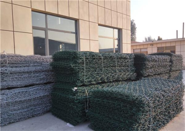 Cheap Constructure PVC Coated Gabion Box / Plastic Coated Wire Mesh Baskets for sale