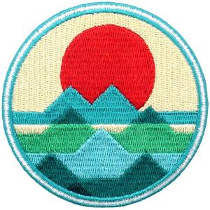China 3in Polyester Merrow Custom Iron On Patches For Clothes Vest Hats on sale