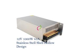 Stainless Steel 12 Volt 1000 Watt Power Supply 83A IP20 Light Box Signboard Light