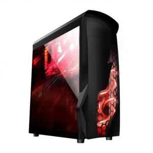 China ETEK Airflow ATX Mid-Tower With Hollow & Transparent Front Panel Full Acrylic Left Side Panel on sale