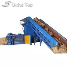 Cheap PLC Control Horizontal Baling Press Machine  With Feeding Convey Easy Operate for sale