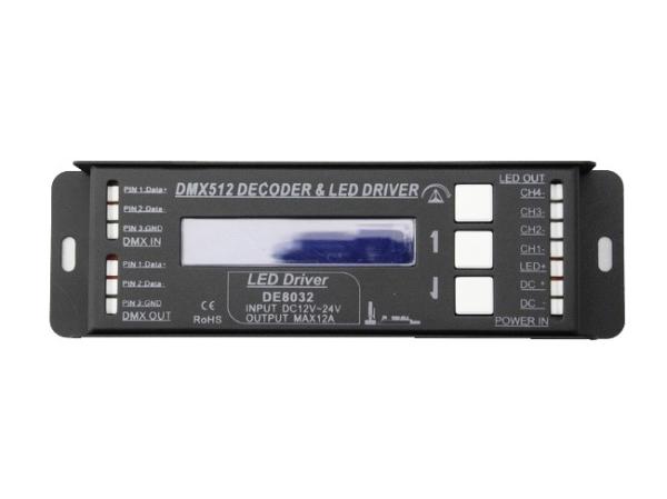 Cheap Constant Voltage 4 Chanel DMX512 Decoder With LCD Display Address CV12V - 24V for sale