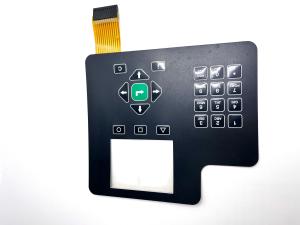 Texture Coating 1x3 Matrix Stock Membrane Switch With Perimeter Emboss All Keys