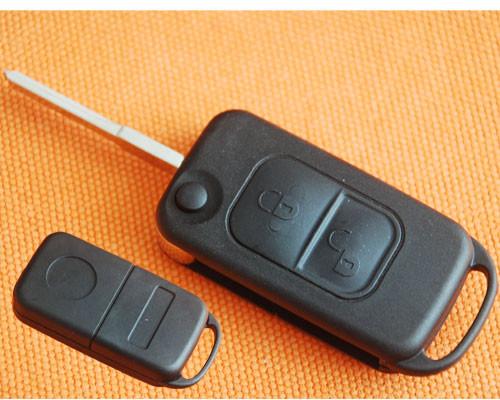 Cheap Benz 2 Button Flip Remote Key Shell, Auto Remote Key Blanks With 2 Track Flip Key Blade for sale
