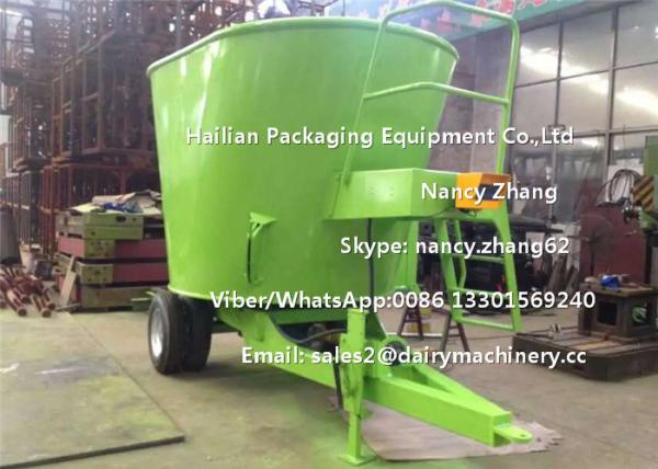 Cheap Efficient Green Animal TMR Feed Mixer , small tmr mixer With Weighting System for sale