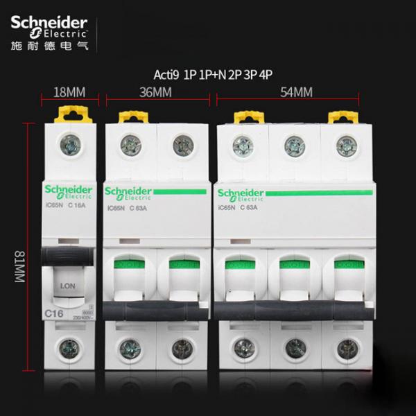 Cheap Acti9 MCB Schneider Electric Miniature Circuit Breaker 6~63A, 1P,2P,3P,4P,DPN for electrical distribution for sale