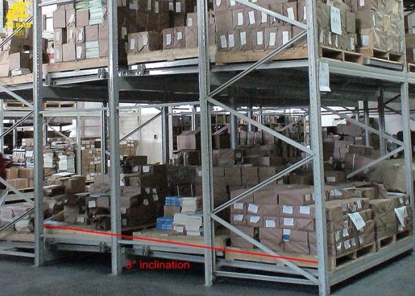 Cheap Q235 Steel Double Deep Pallet Racking , Galvanized Push Back Racking for sale