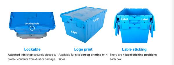 Cheap Logistic Warehouse Storage Containers Stackable Plastic Crates  With Lids for sale